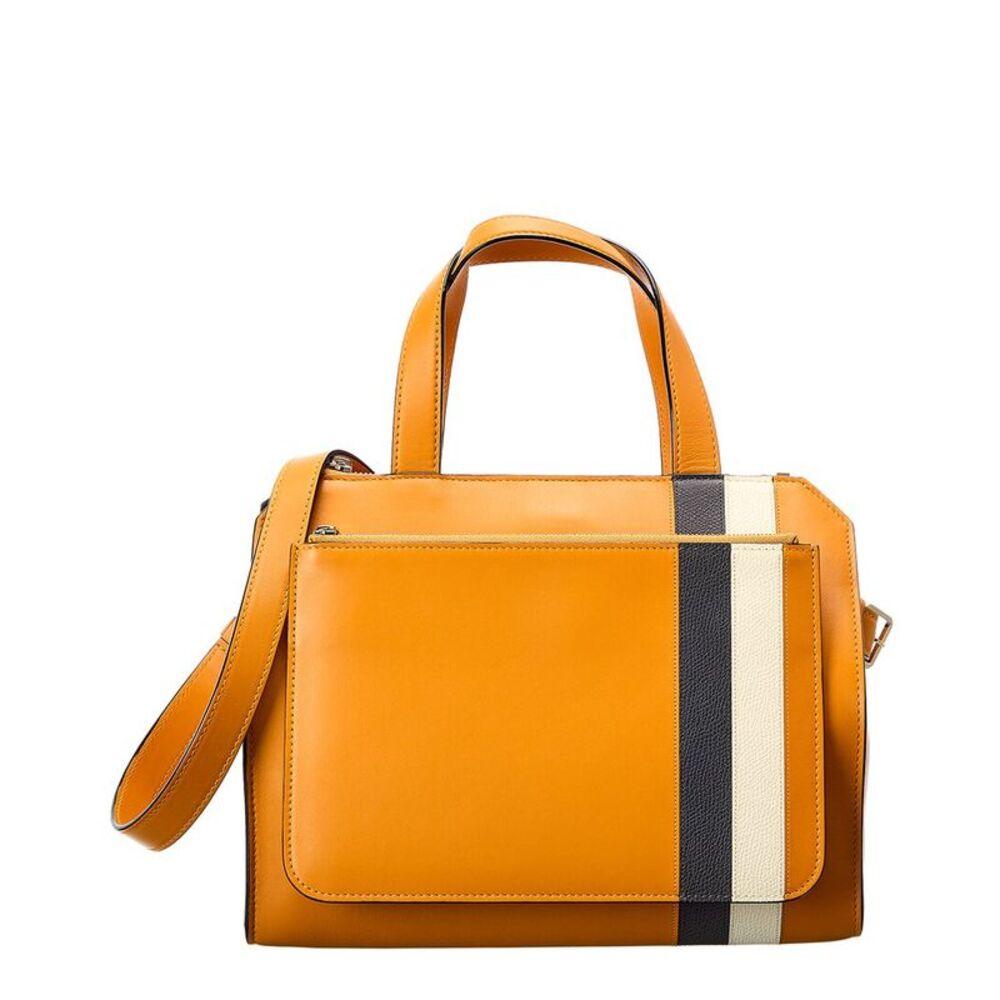 Valextra Passepartout Medium Leather Tote, Orange